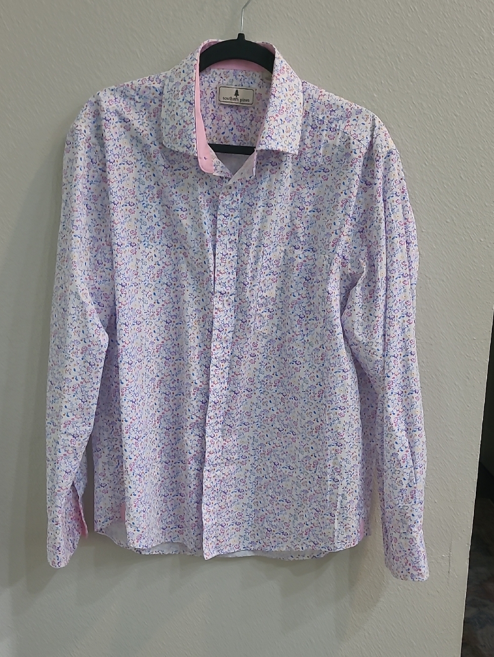 Men's Purple Floral Dress Shirt - Unknown Brand
